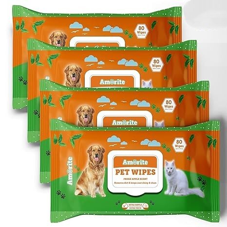 AMORITE Anti-Bacterial 320 Count Pet Wipes 